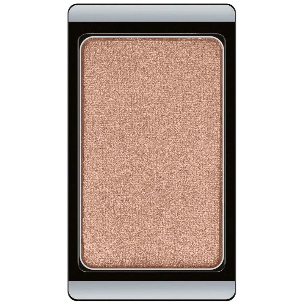 Ombretto rettangolare. Tonalità rosata in una cornice nera con la parte superiore argentata.