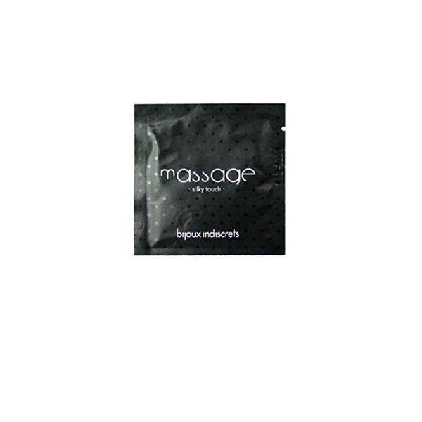 Busta nera con testo: massage silky touch, Bijoux Indiscrets.