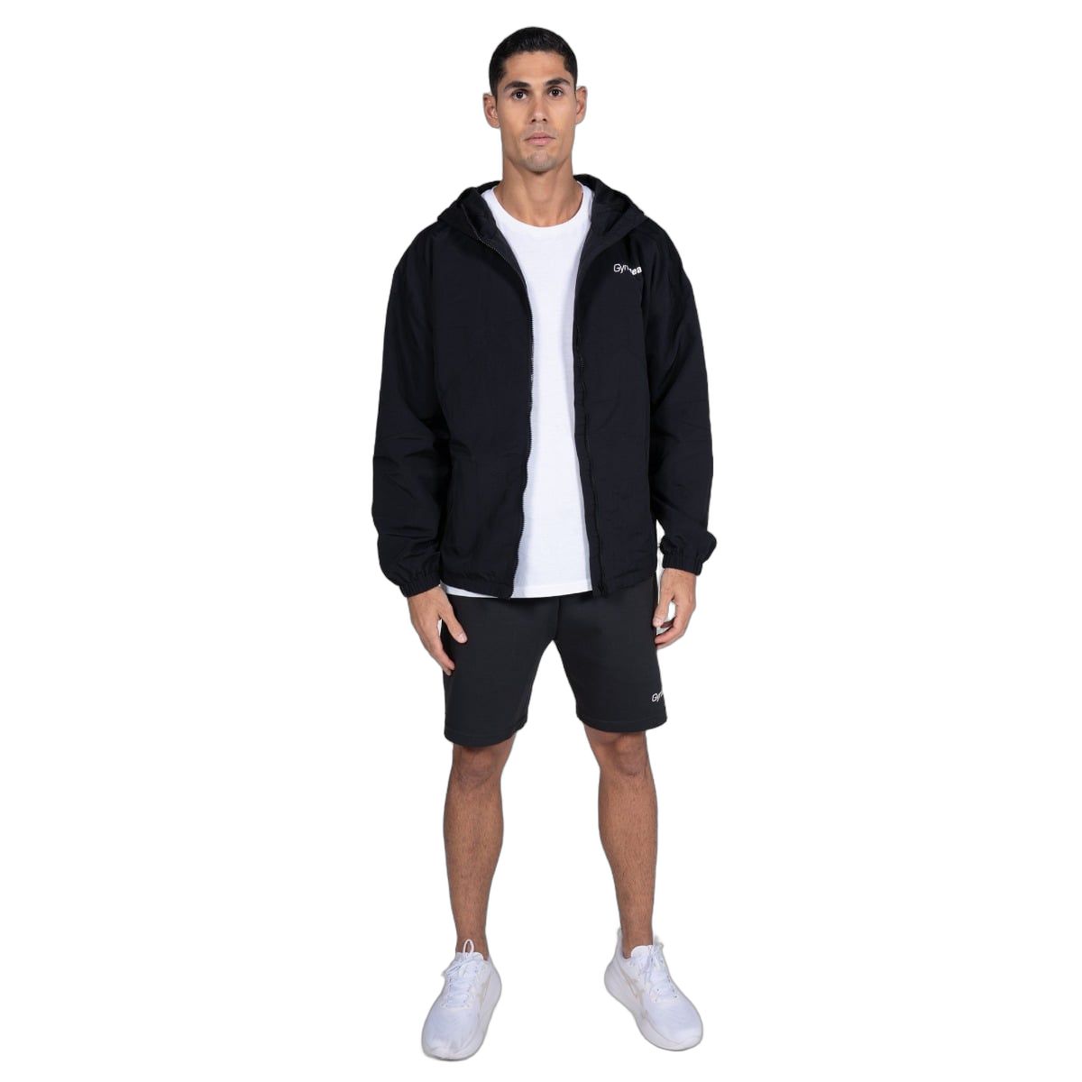 GymBeam Giacca uomo Relay con cappuccio e zip Black
