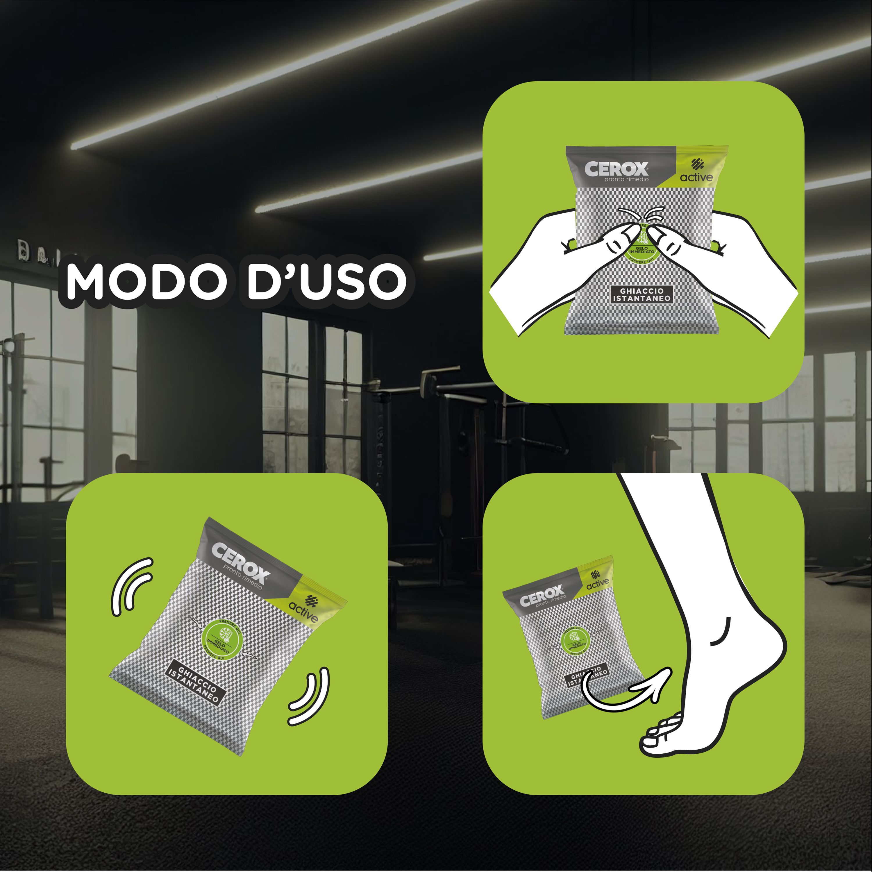CEROX Active Ghiaccio istantaneo monouso, 1 busta