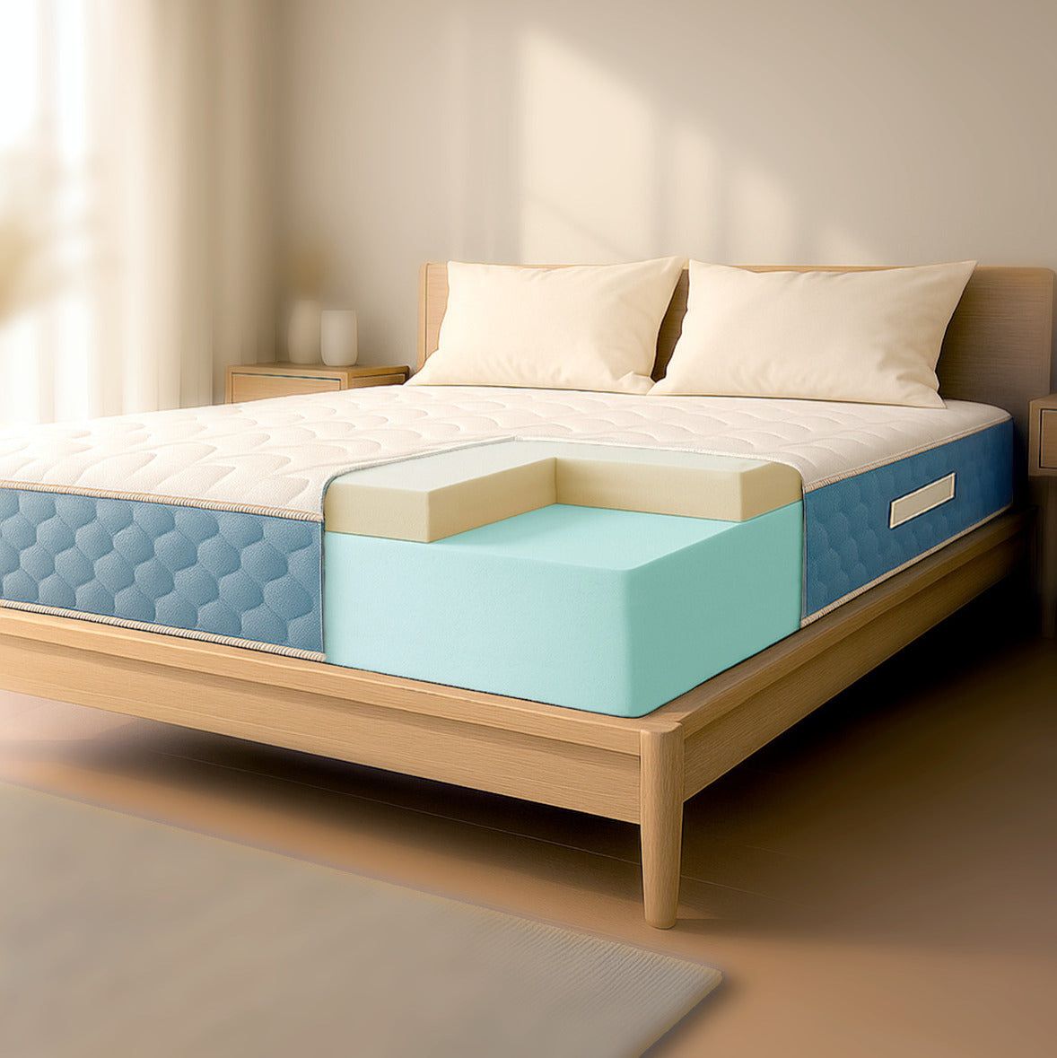 The White Stone Materasso Ortopedico 80x190 cm con Altezza di 21 cm | Ergonomico e Traspirante