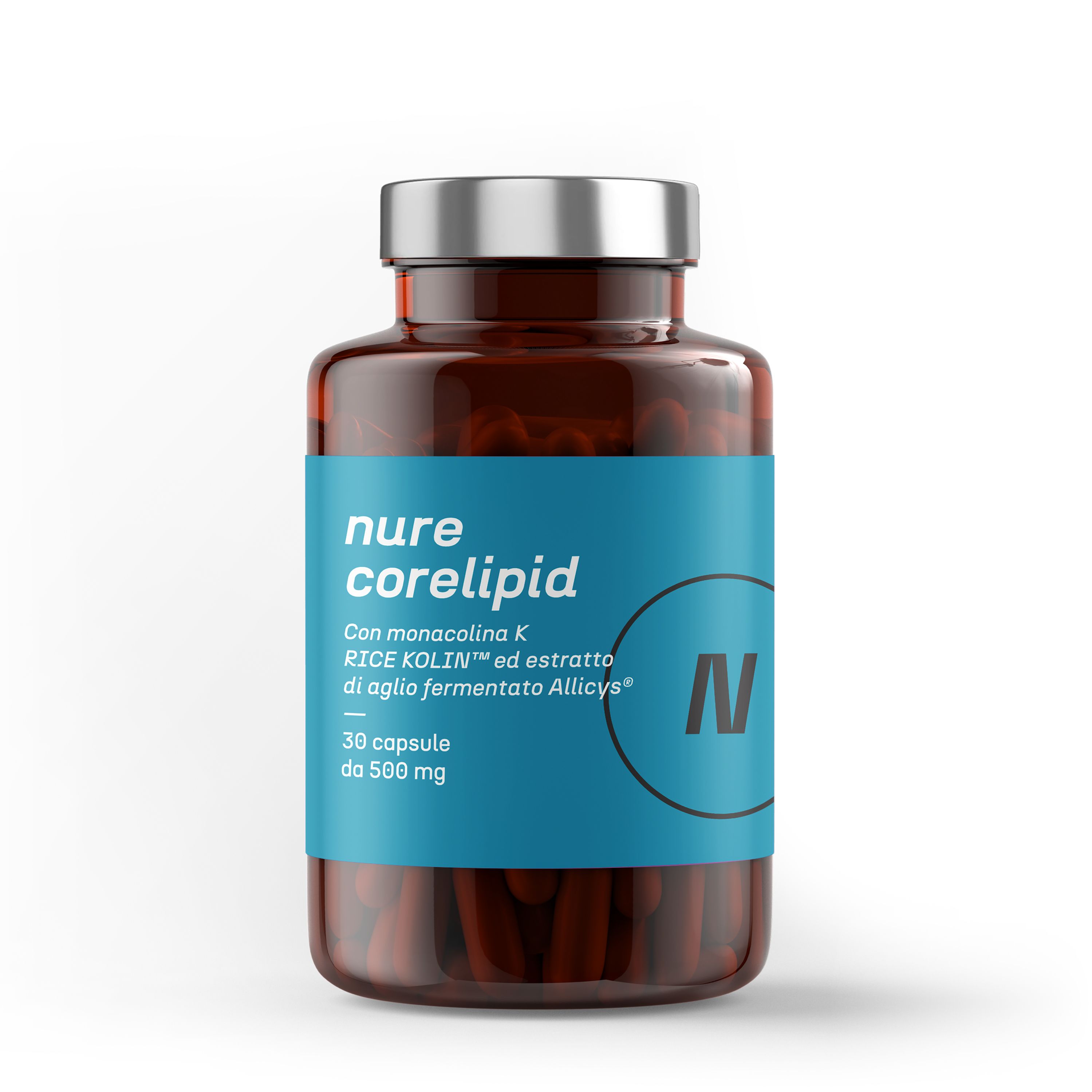NURE Corelipid 30 cps 500 mg - Integratore per Colesterolo e Salute Cardiovascolare