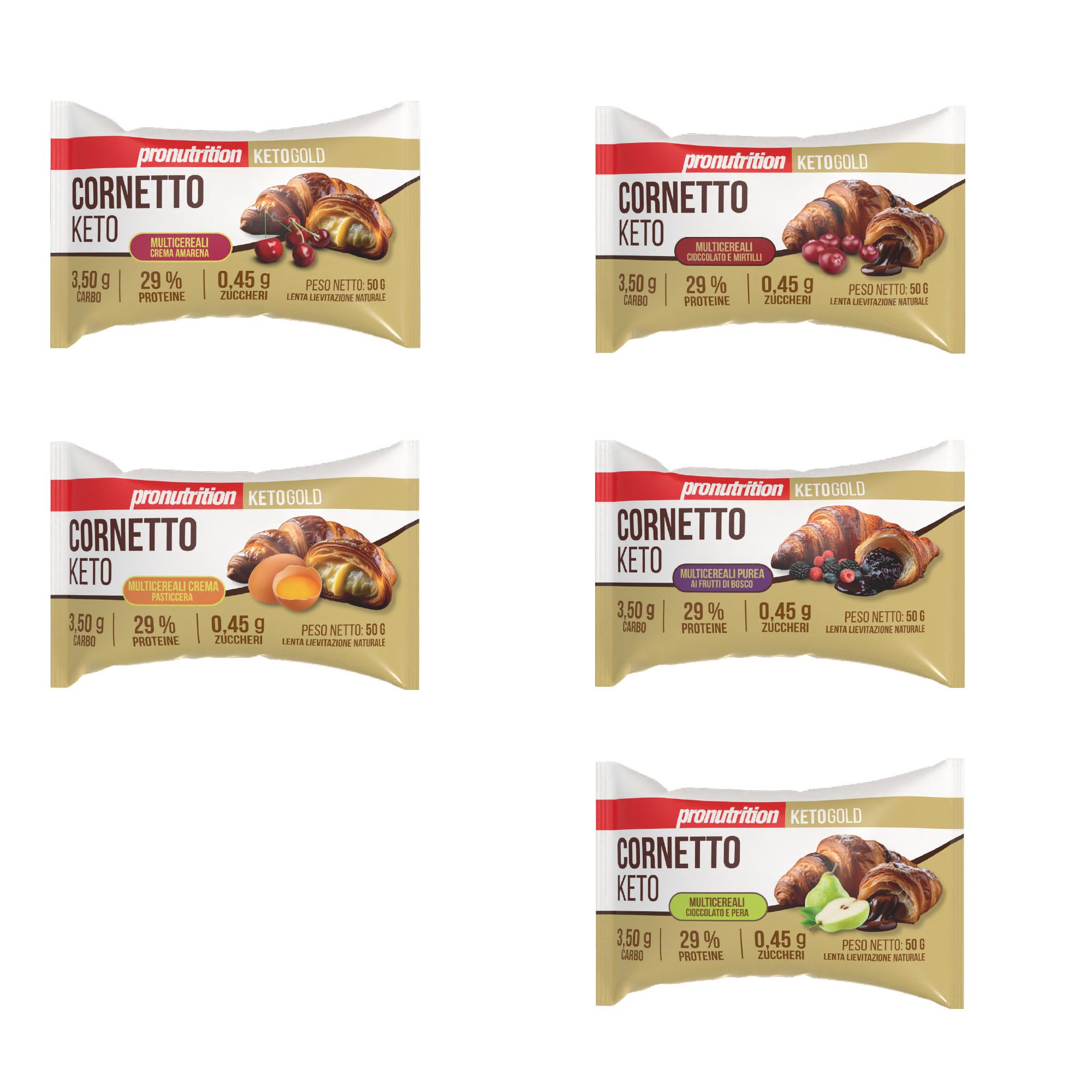 Pronutrition Cornetto Keto 10 x 50 g gusti misti