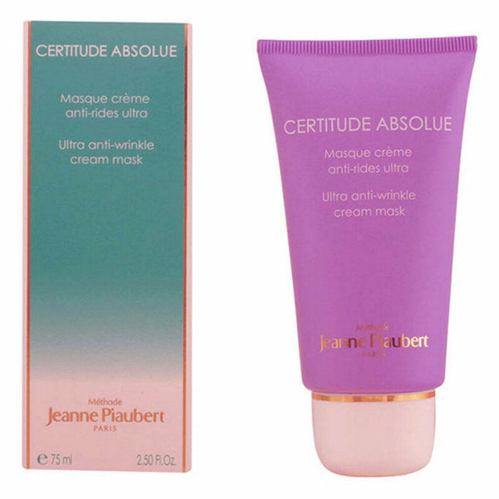 Tubo e scatola lilla. Scritta: CERTITUDE ABSOLUE, Masque crème anti-rides ultra, Ultra anti-wrinkle cream mask. Marchio Jeanne Piaubert. Scatola: 75 ml.