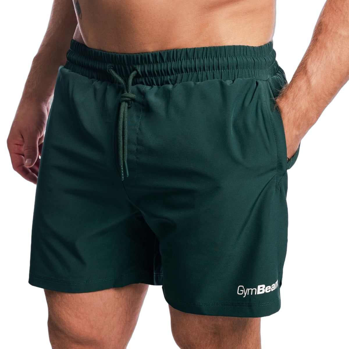 GymBeam Pantaloncini uomo regular, vita elasticizzata, tasche zip modello Forest