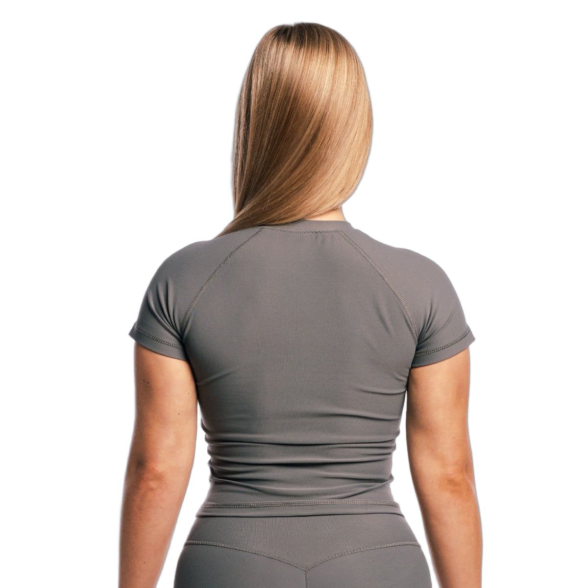 GymBeam Top donna Core slim a manica corta con scollo rotondo Carbon