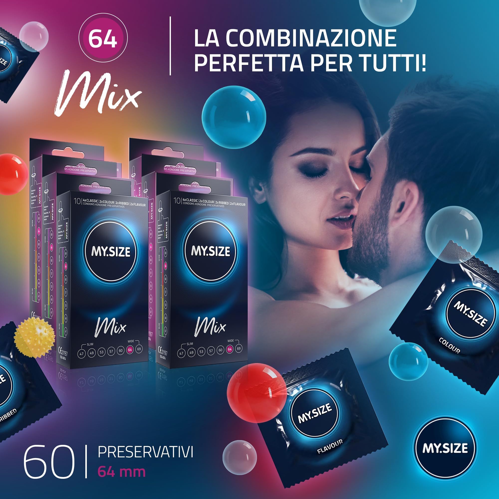MY.SIZE Mix Set Preservativi Taglia 6 64mm