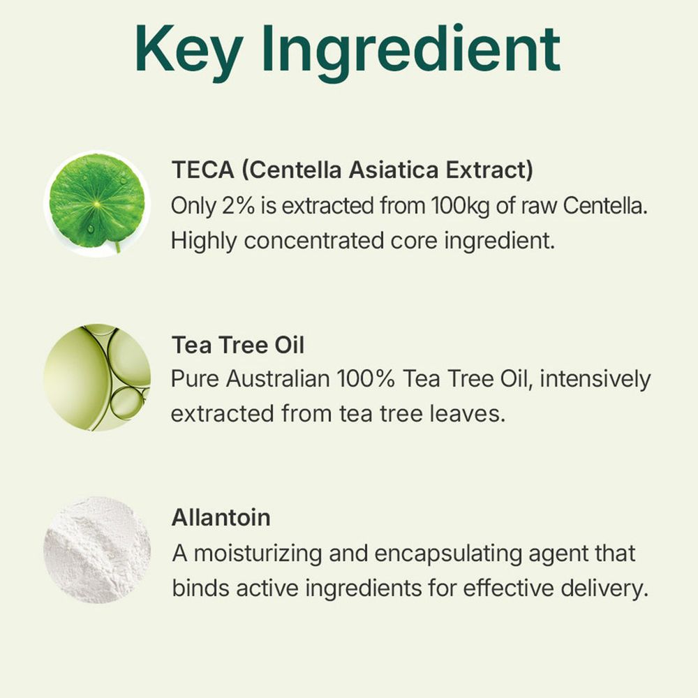 Informazioni sugli ingredienti: TECA, Olio dell'albero del tè, Allantoina.