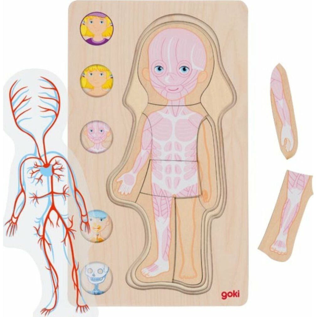 goki Puzzle multistrato corpo umano mädchen