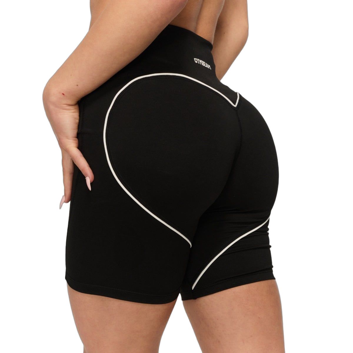 GymBeam Pantaloncini donna slim a vita alta Varsity Black