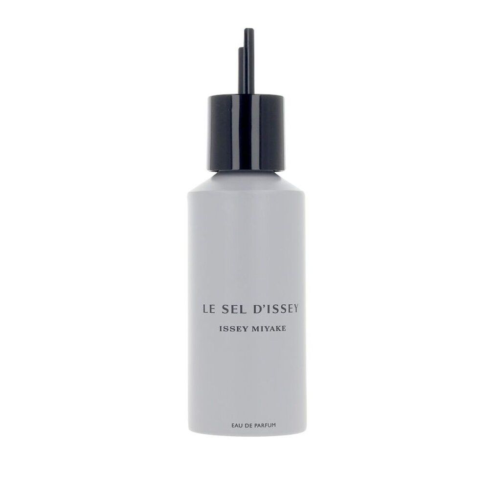Flacone grigio con tappo nero. Scritta: Le Sel d'Issey, Issey Miyake. Eau de Parfum.