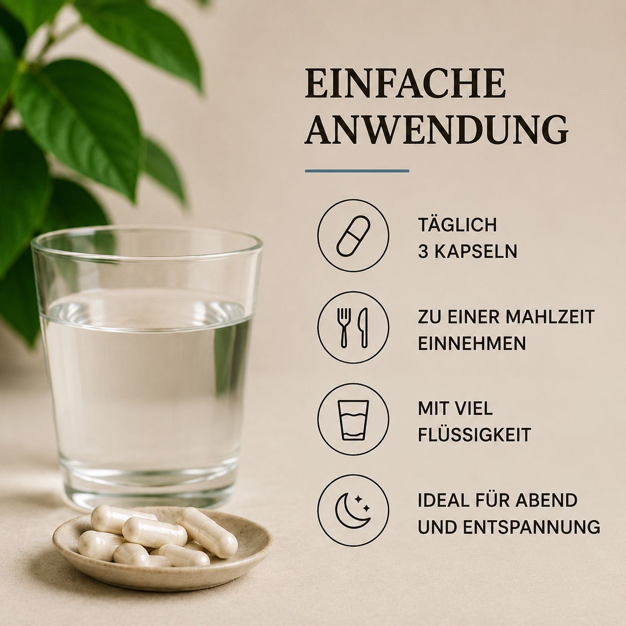 Assumere le capsule di Magnesio Bisglicinato con acqua.