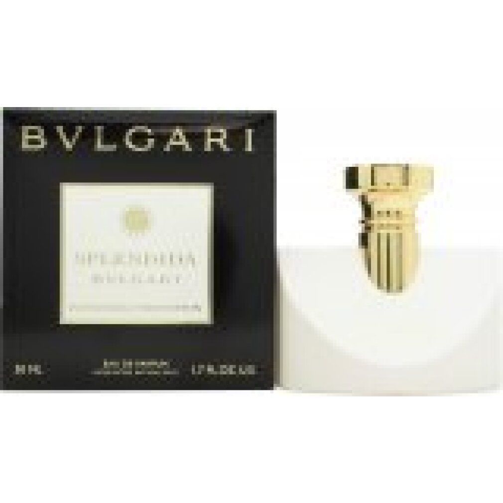 Flacone di profumo da donna BVL SPLENDIDA PATCHOULI EDP 50ml accanto alla confezione.