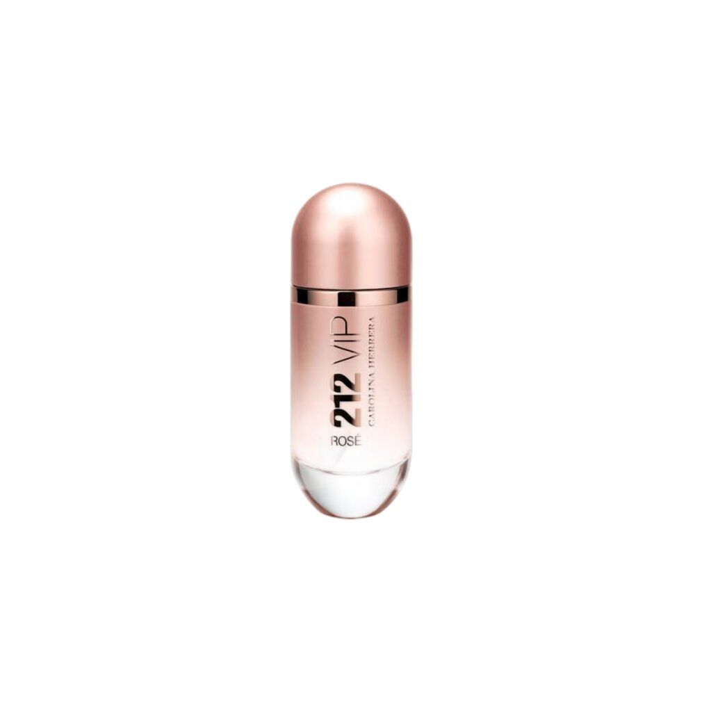 Flacone di profumo color oro rosa a forma di pillola con scritta "212 VIP ROSE".