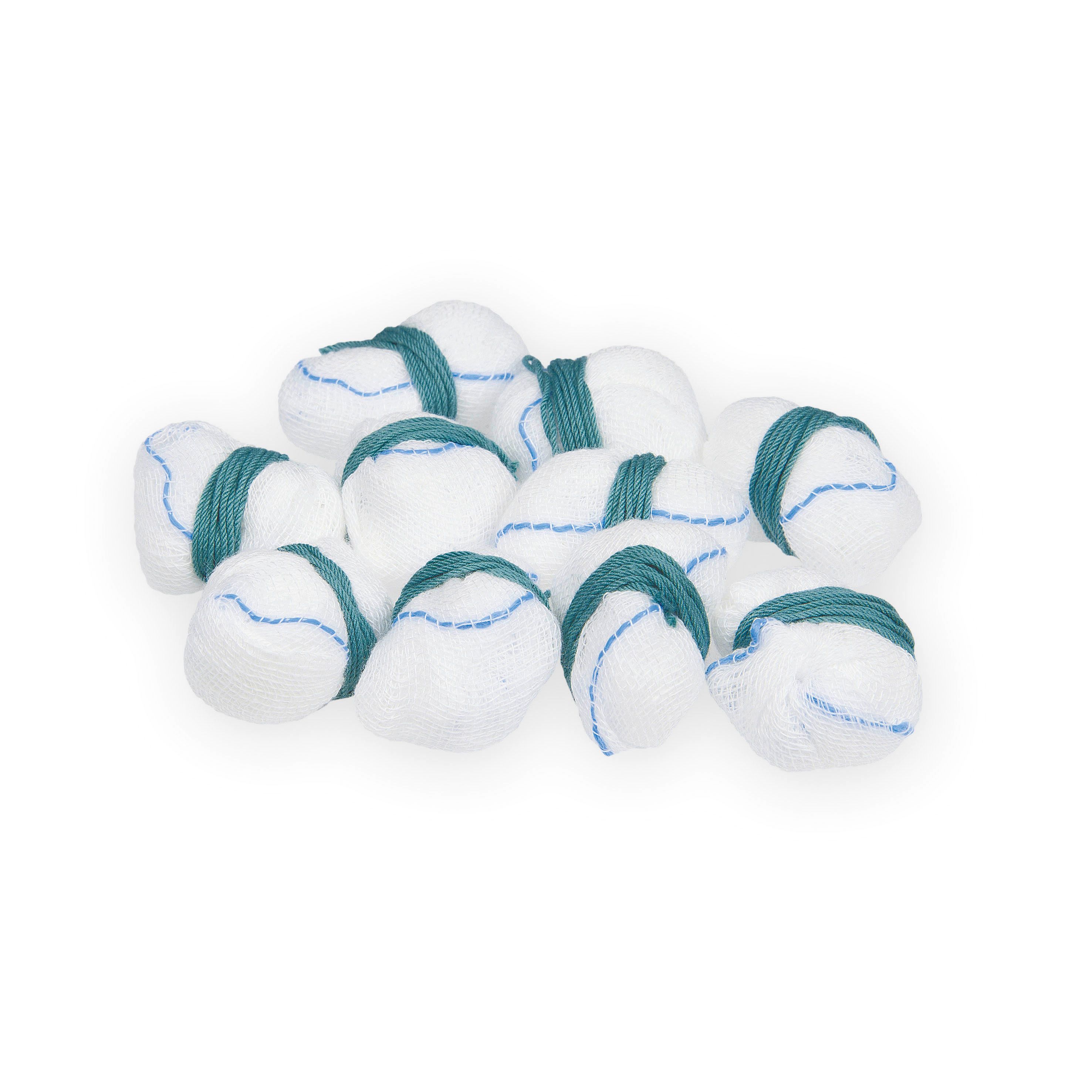 BeeSana® Tampone garza non sterile con RÖKO, 25 x 26 cm, dimensione uovo, filo verde