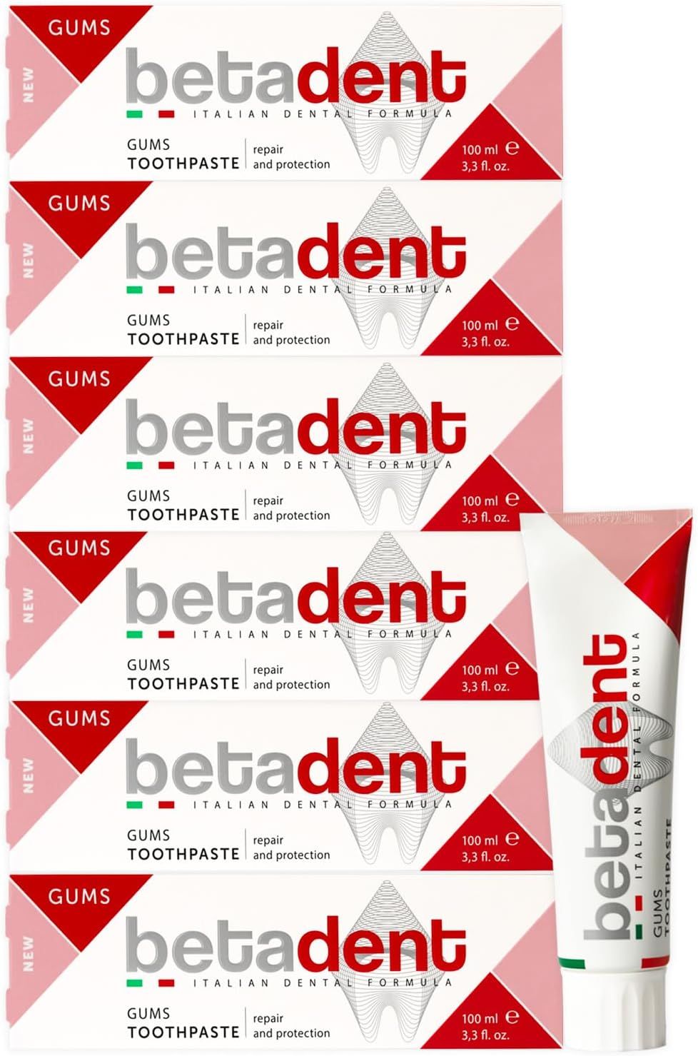 BETADENT - Dentifricio Gums - Gengive Sensibili infiammate irritate - Ripara e Protegge