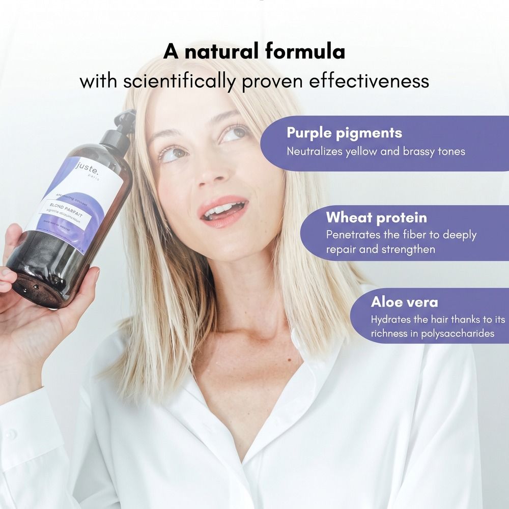 Flacone con erogatore, shampoo per capelli biondi.