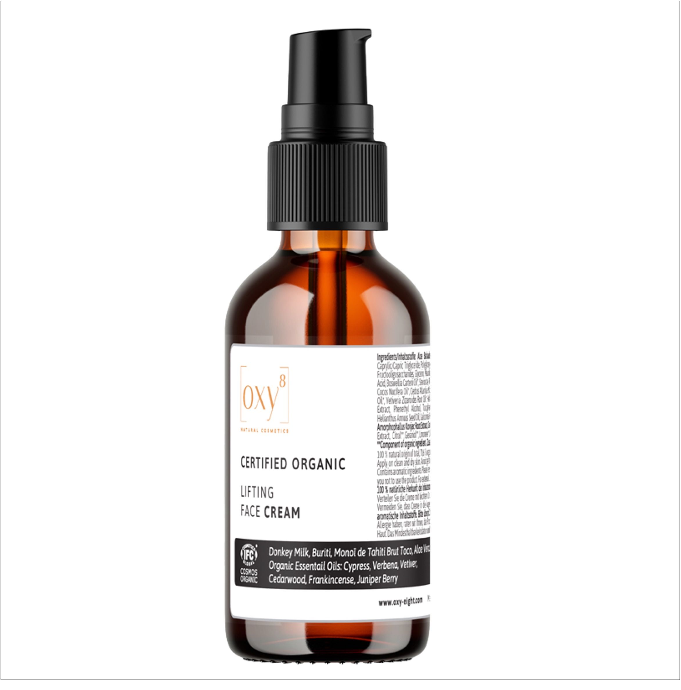 oxy8 Cosmetici naturali LIFTING FACE CREAM Crema da giorno. Lenisce le pelli più sensibili e secche