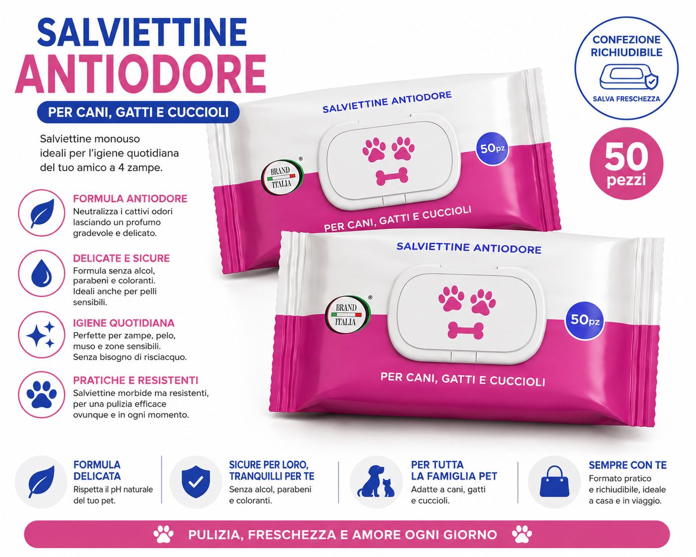 BRAND ITALIA - Salviettine Antiodore