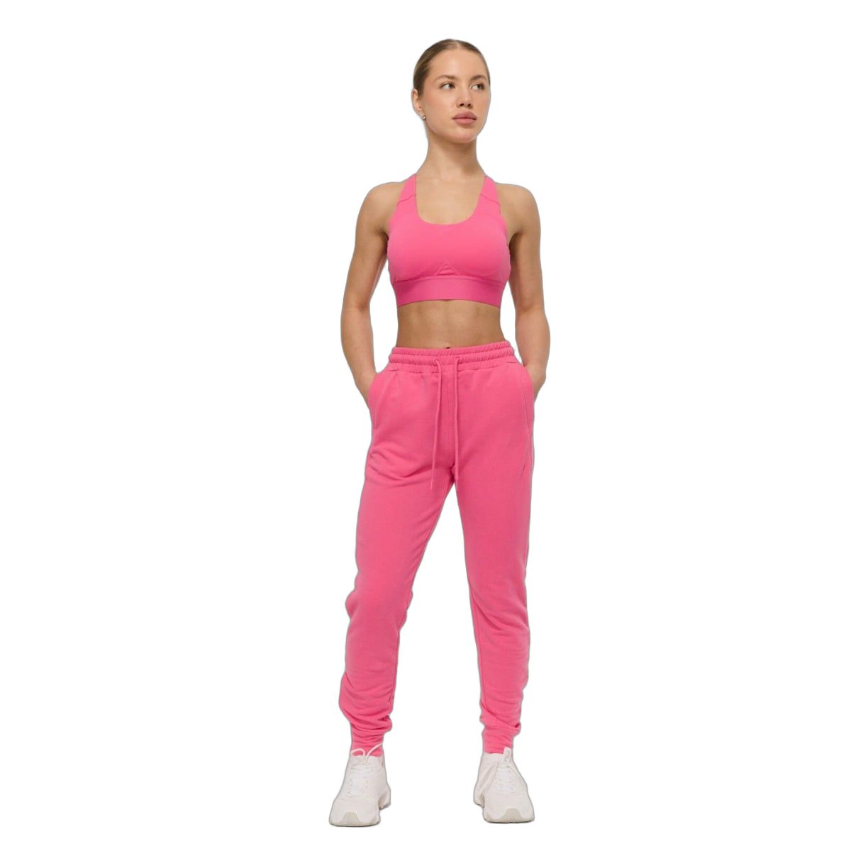 GymBeam Pantaloni tuta donna Limitless Dragonfruit slim con cordoncino