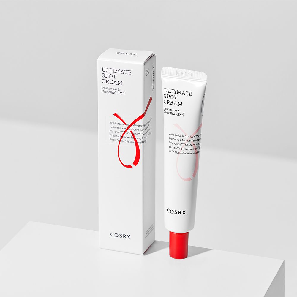Tubo e scatola di COSRX AC Collection Ultimate Spot Cream.