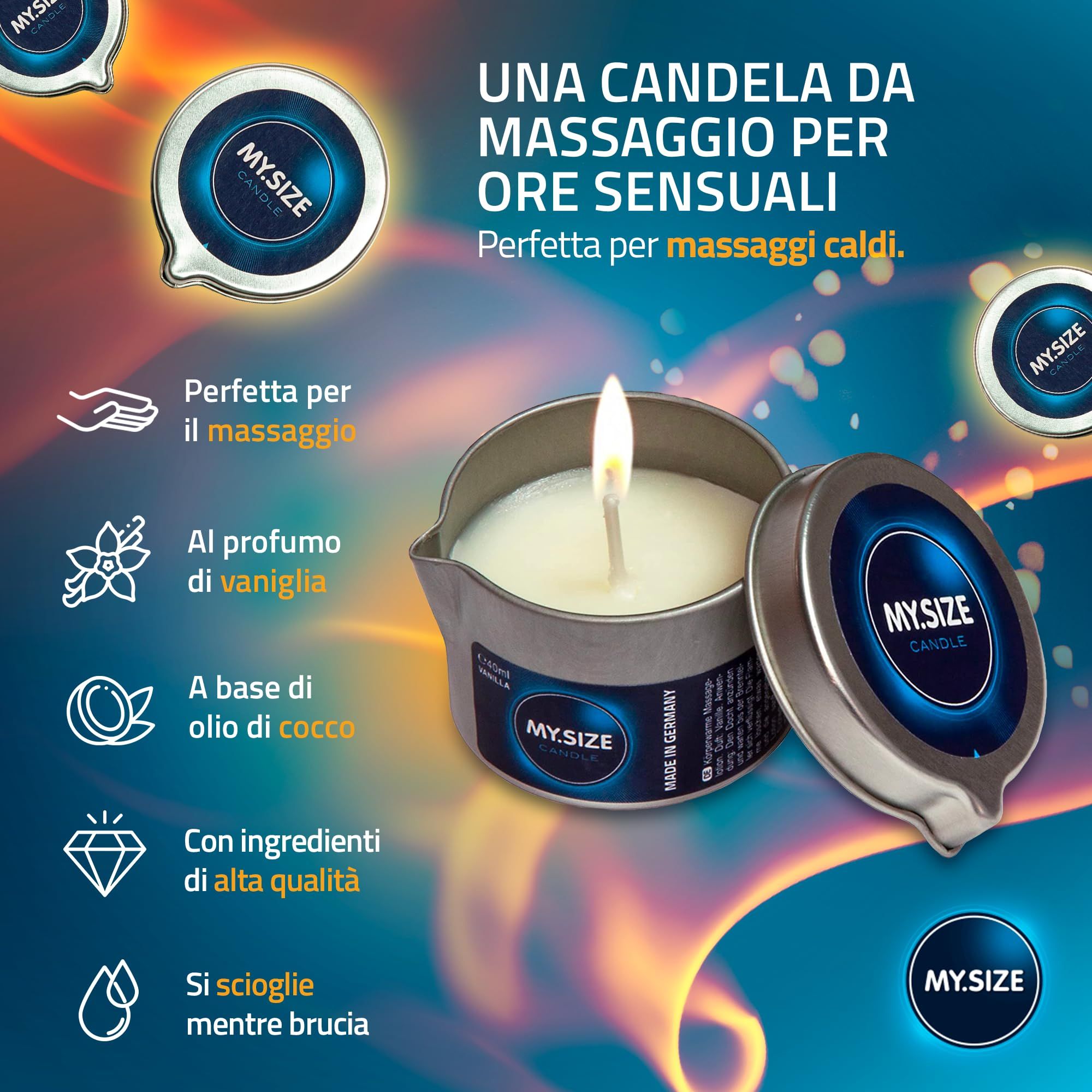 MY.SIZE Candela da Massaggio Vaniglia