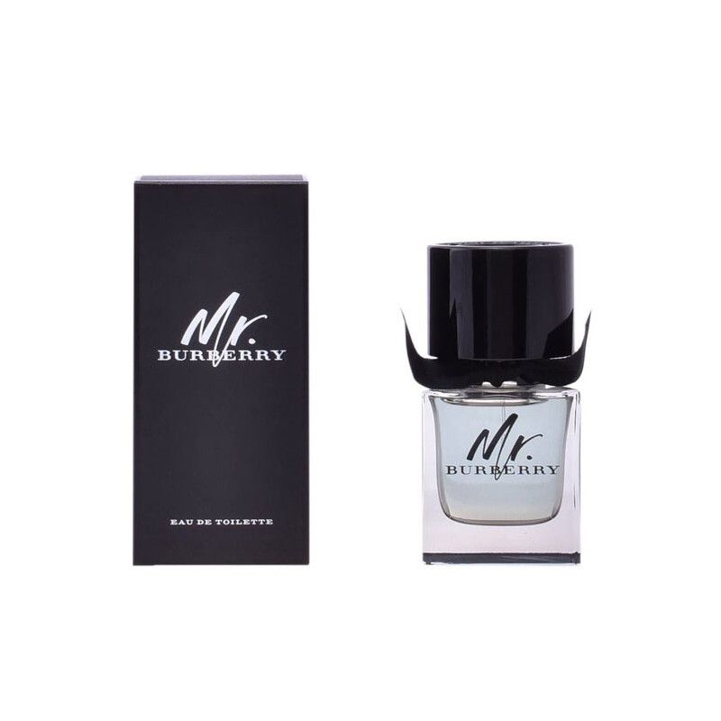 Flacone e confezione nera di Eau de Toilette MR. BURBERRY.