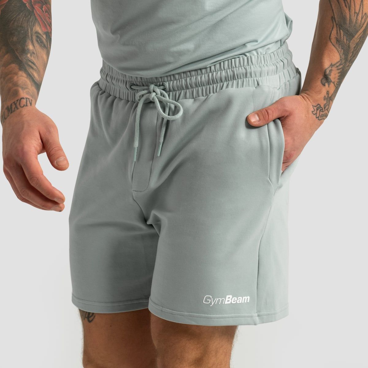 GymBeam Pantaloncini uomo regular con tasche Limitless Eucalypt