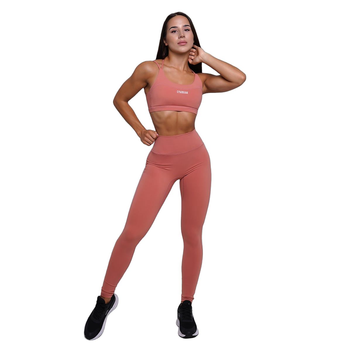 GymBeam Reggiseno sportivo donna FIT con spalline incrociate Salmon