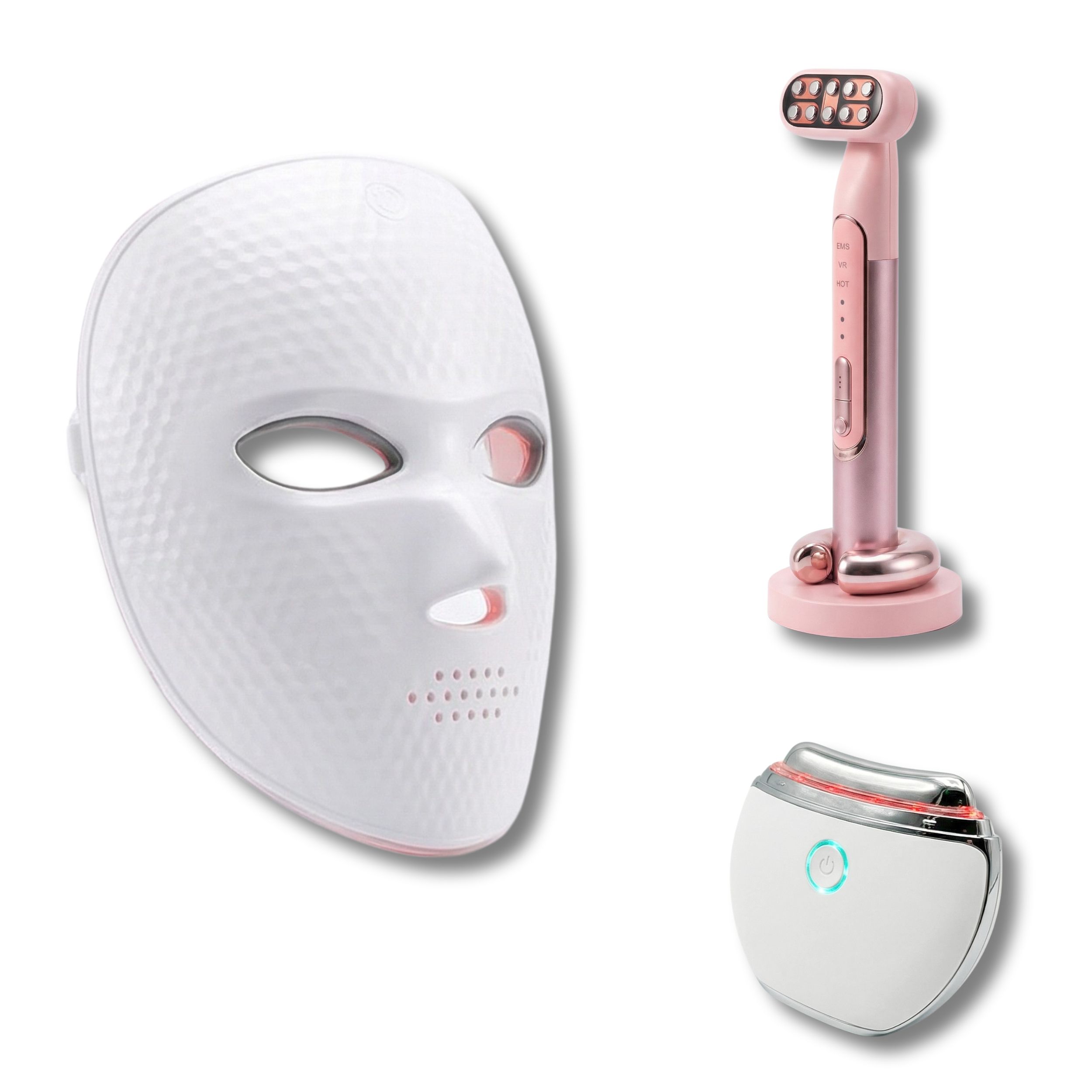 Cofanetto Istituto Anti-Age Completo –Maschera LED Viso + Dispositivo RF EMS + Massaggiatore Gua Sha