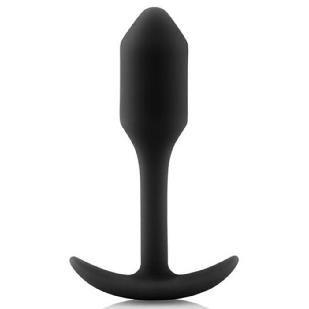 Plug nero a forma di cono con base a T. Realizzato in silicone.