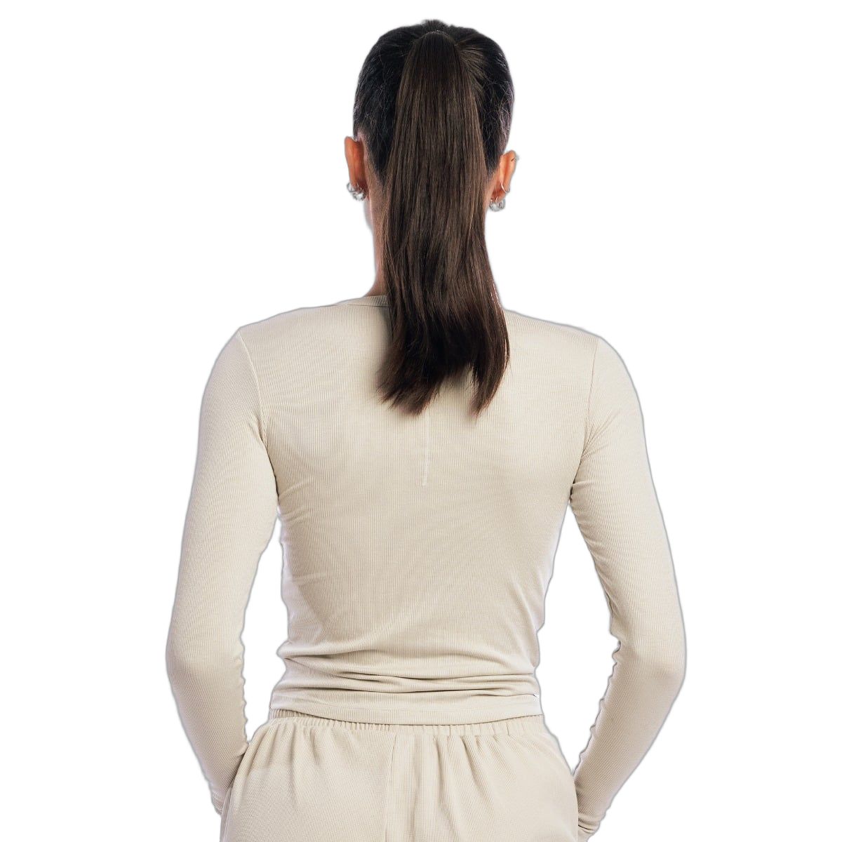 GymBeam T-shirt donna Aura slim maniche lunghe Grey