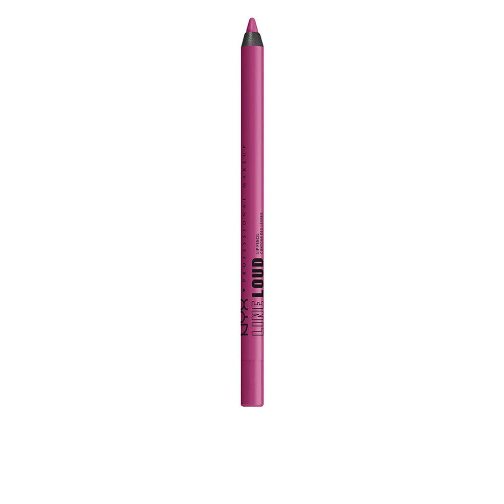 Matita labbra rosa con punta nera. Scritta: NYX PROFESSIONAL MAKEUP LINE LOUD.