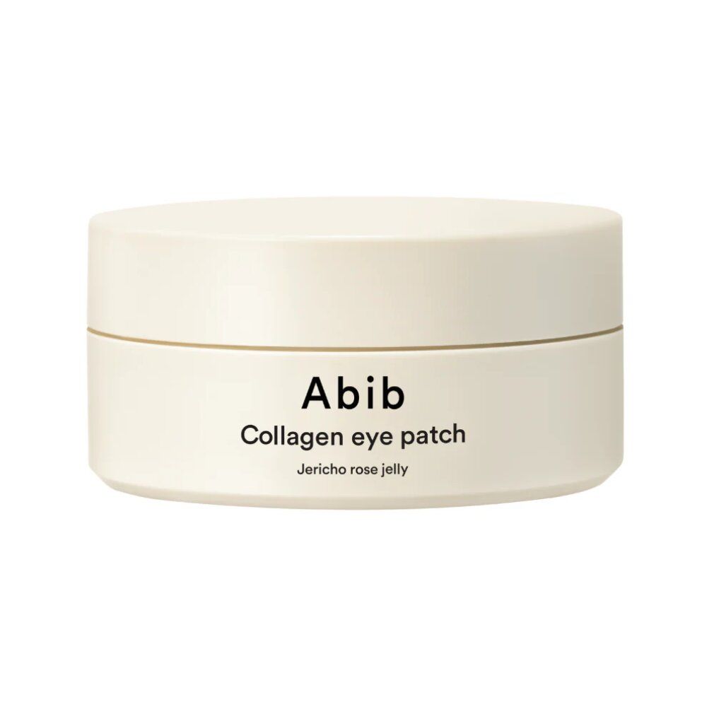 Abib Collagen eye patch in un barattolo rotondo color crema.