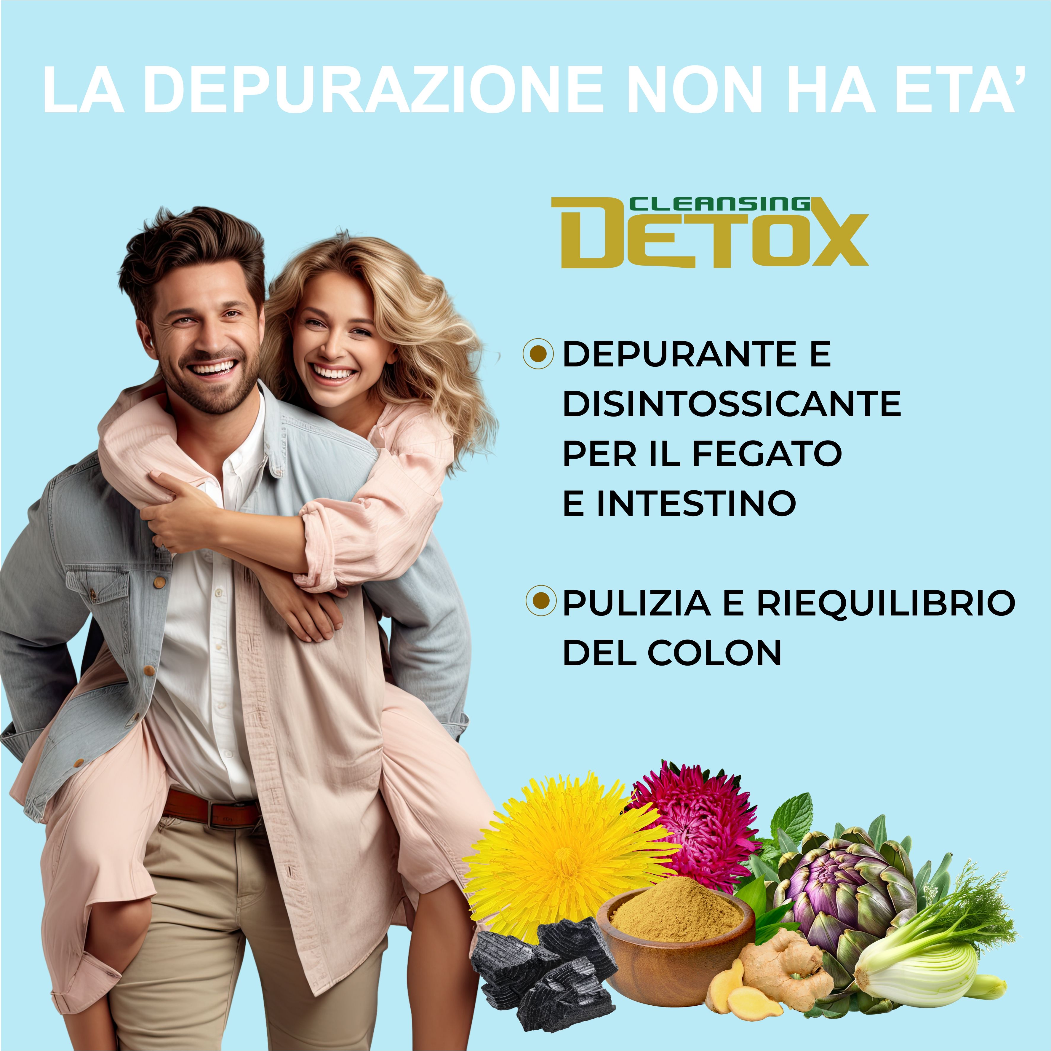 Detox Depura Fegato e Intestino 60 Capsule | Depurativo Fegato, Drenante Forte con Cardo Mariano