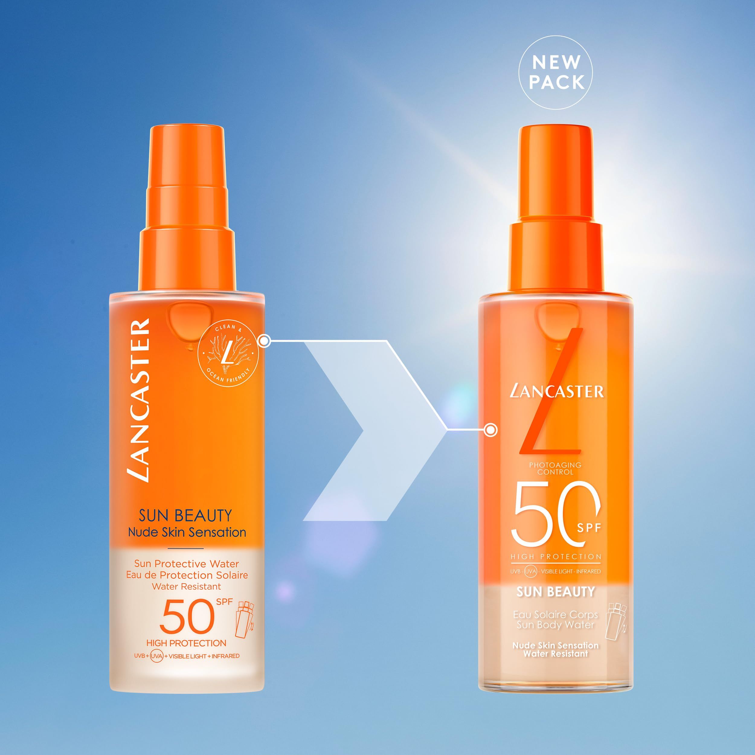 Lancaster Sun Beauty Water Spray SPF 50, resistente all'acqua, 150 ml