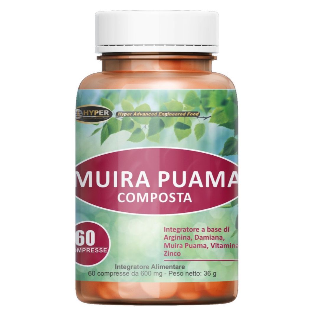 HYPER Muira Puama 60CP Energetico Stimolante vigore maschile Arginina  Damiana  Zinco Vitamina E