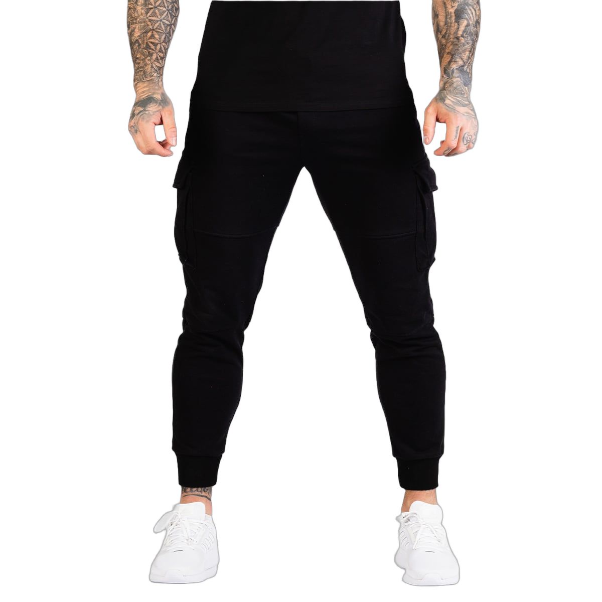 GymBeam Pantaloni uomo TRN slim con tasche Black
