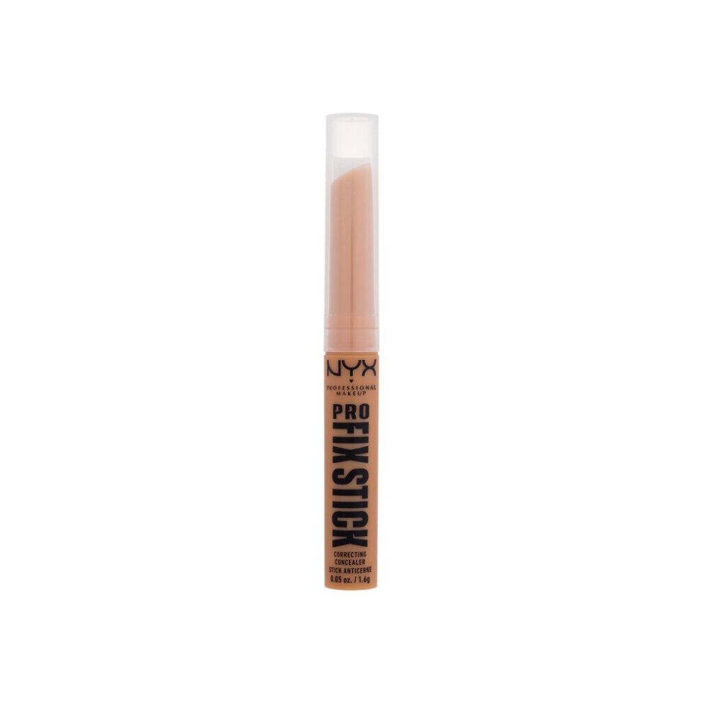 Stick correttore con cappuccio trasparente. Scritta: NYX Professional Makeup, PRO FIX STICK. Tonalità: Quick Golden.