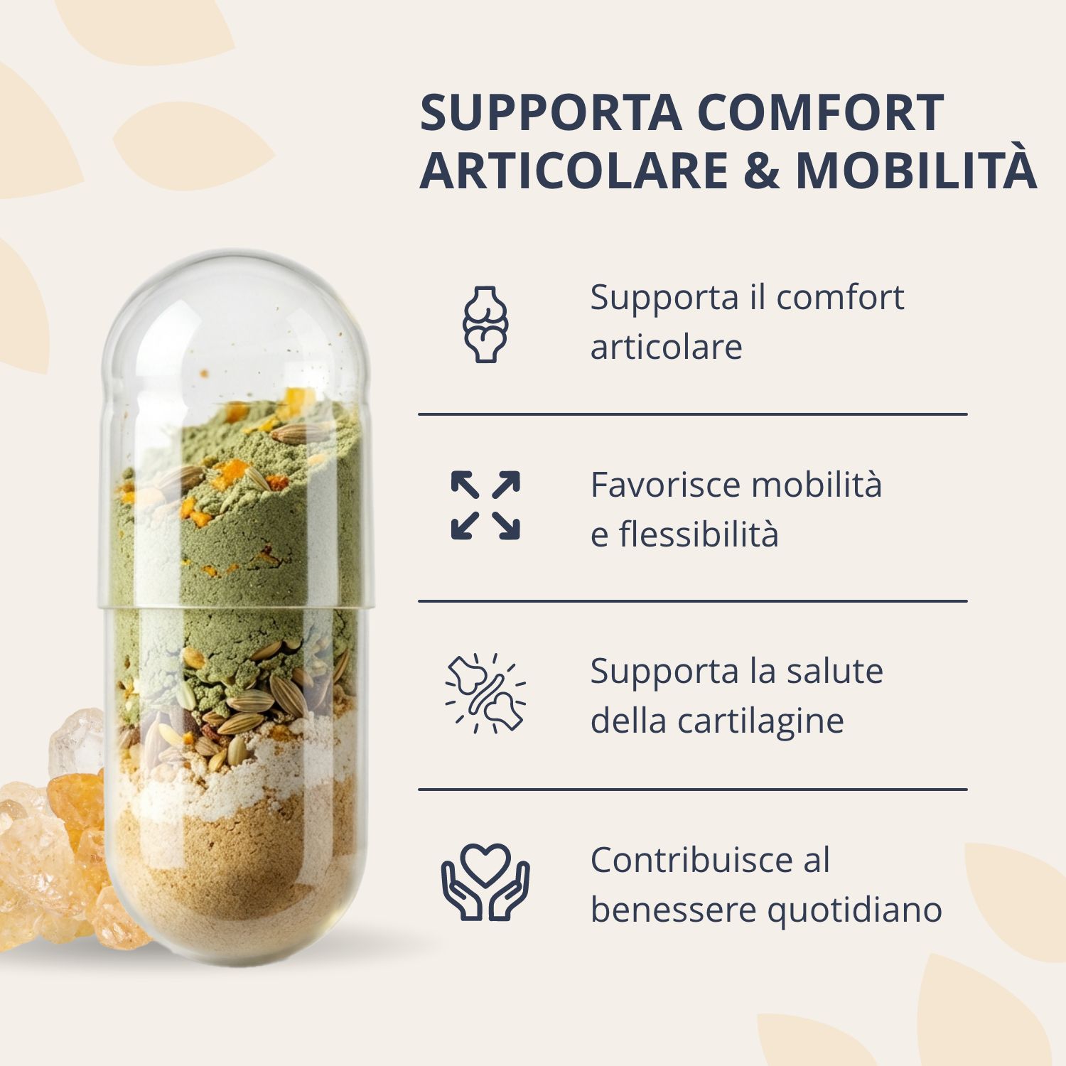 Confronto: Golden Tree Active Move (8 ingredienti attivi, 4 brevettati) vs. Altri (pochi ingredienti attivi, formule standard).