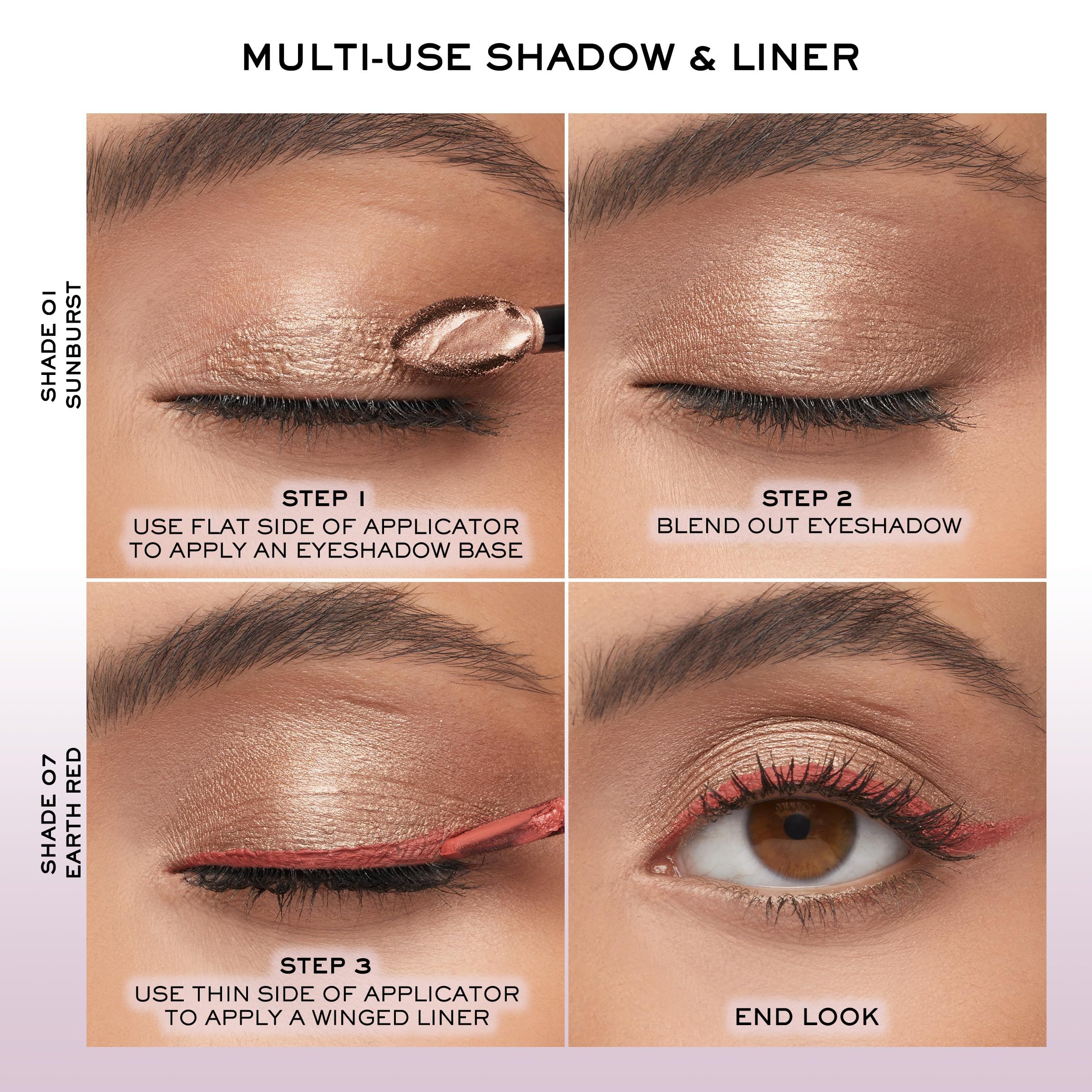 Applicazione di Lancôme Idôle Tint. Passaggi: applicare l'ombretto, sfumare, tracciare l'eyeliner.