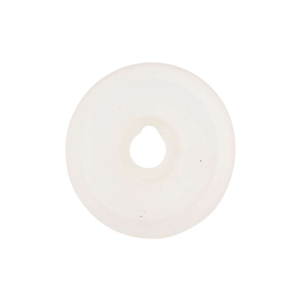 Un singolo anello rotondo e chiaro con un foro al centro.