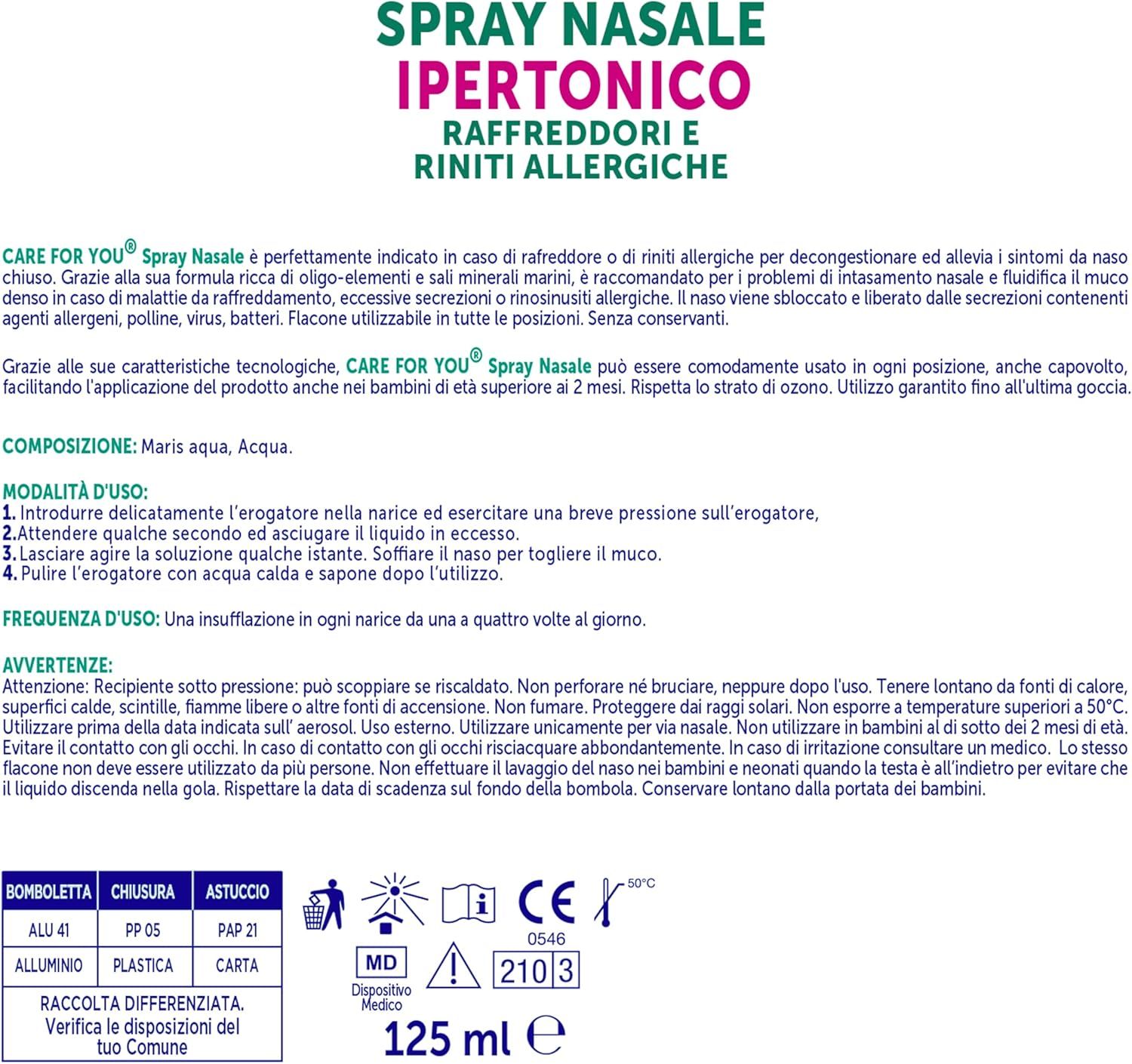 Care For You Spray Nasale Ipertonico 125 ml