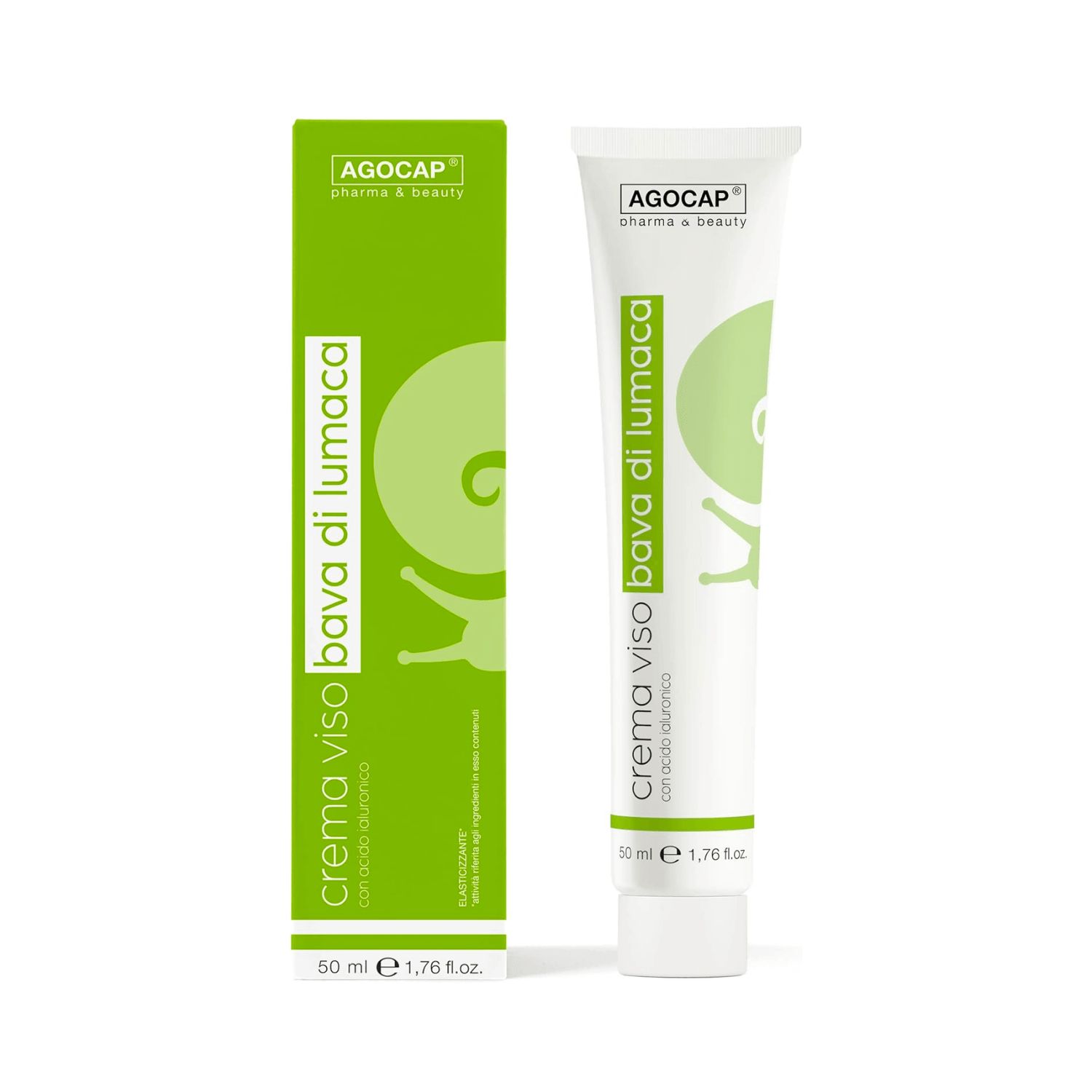 agocap - Crema Viso Bava di Lumaca e Acido Ialuronico 100% Naturale   Anti Age e Idratante   50ml