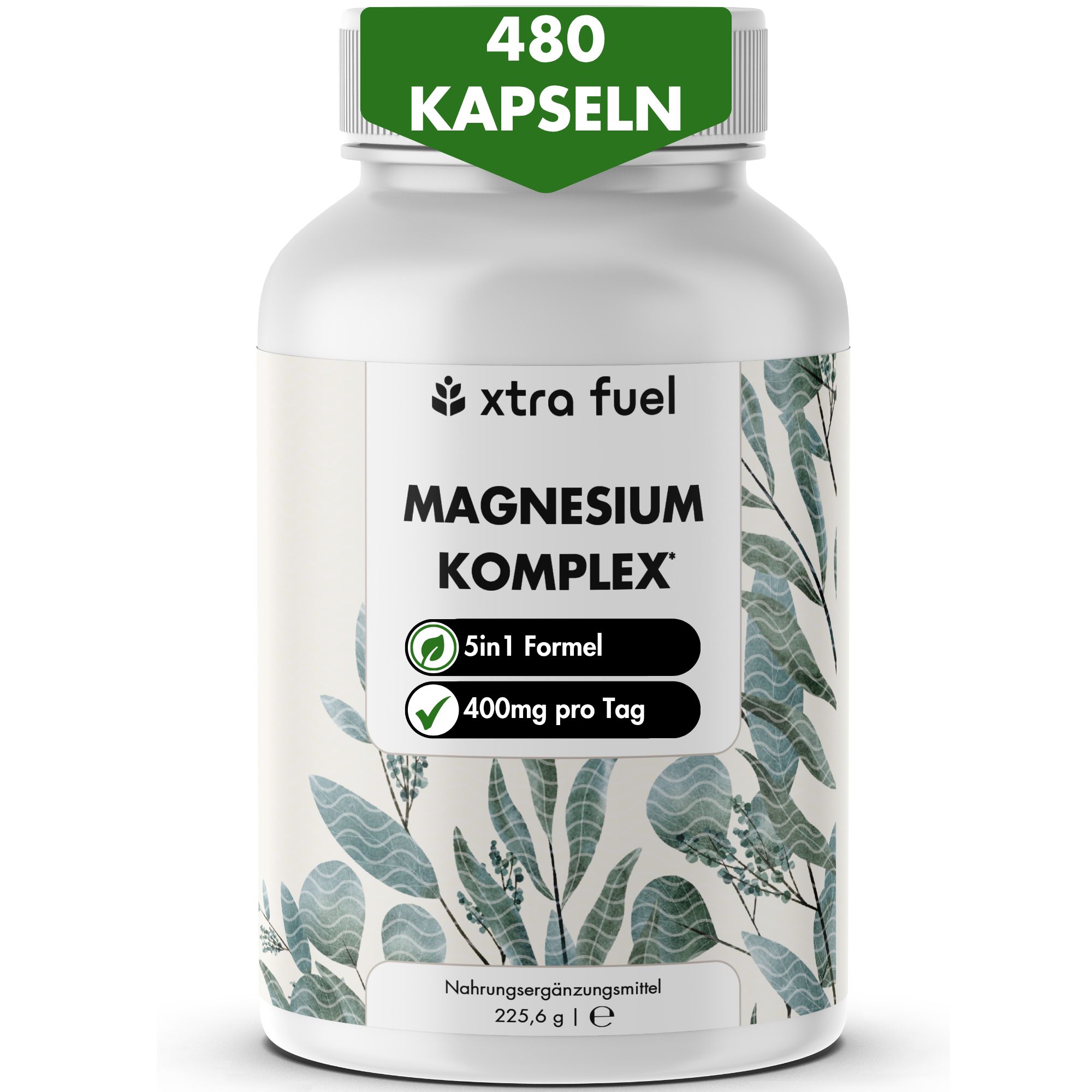 XTRA FUEL Complesso di magnesio - Matrice di magnesio 5 in 1 con bisglicinato e L-ascorbato