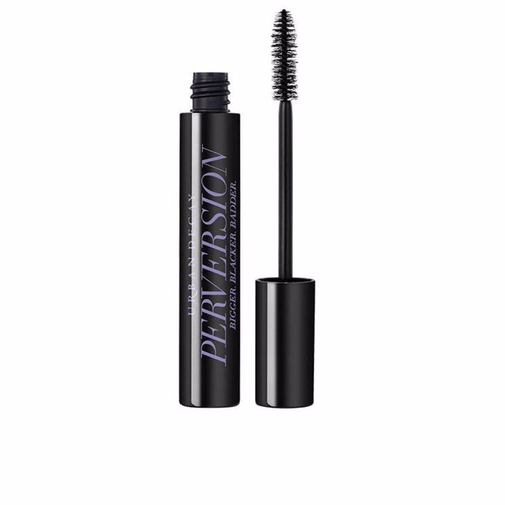 Tubo di mascara nero con spazzola. Scritta: Urban Decay Perversion. Testo: Bigger, Blacker, Badder.
