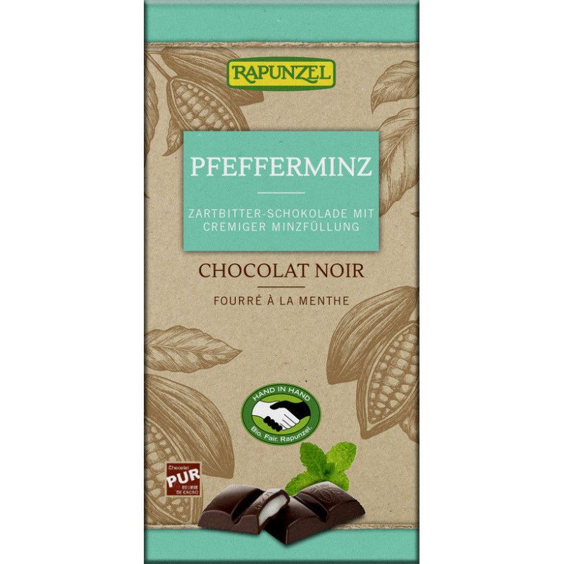 Rapunzel - Cioccolato fondente con ripieno di menta piperita