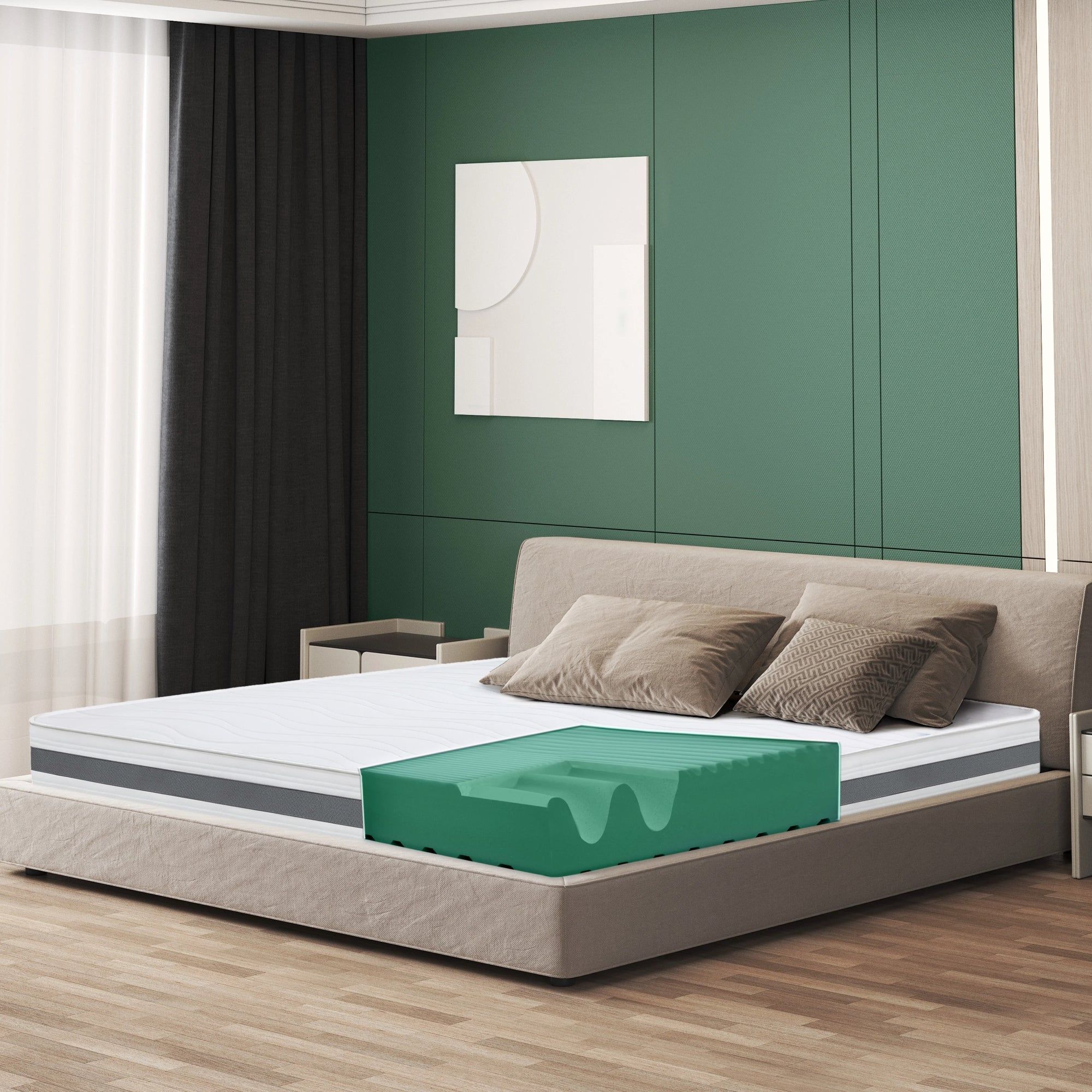 The White Stone Materasso a Una Piazza e Mezza 120x200 cm in Memory Antibatterico | Altezza 16 cm