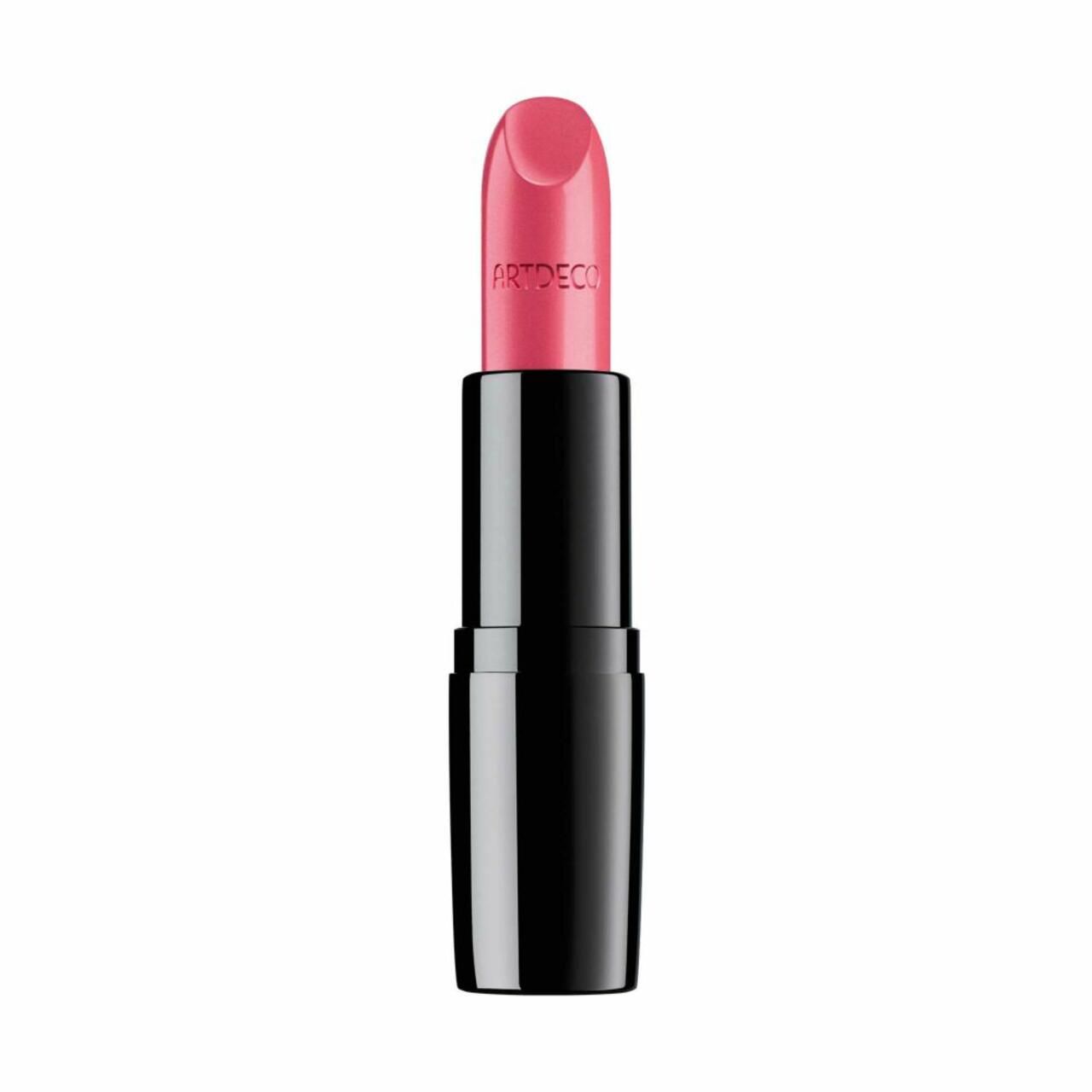 Rossetto Artdeco Perfect Color. Rossetto rosa in astuccio nero. Marchio non visibile.