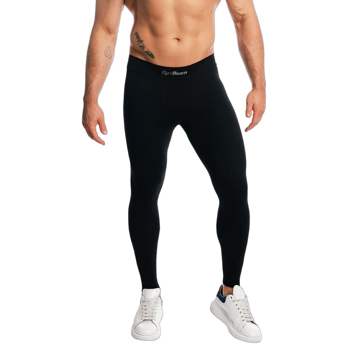 GymBeam Leggings uomo Fuse neri senza cuciture in poliammide ed elastan